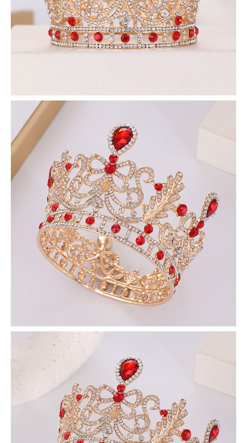 Fashion Gold Crystal Crown Full Circle Alloy Headband,Pumps