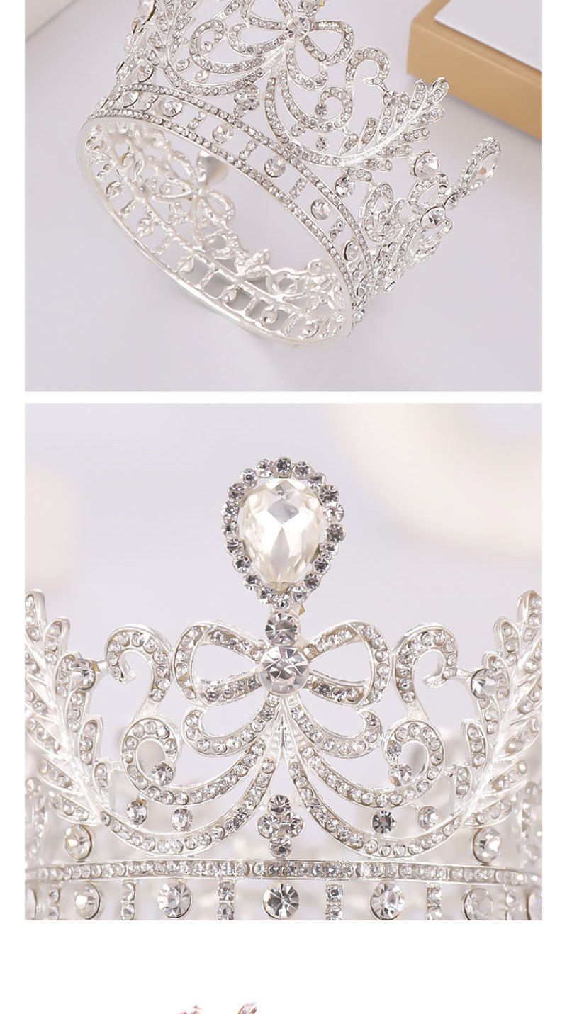 Fashion Gold Crystal Crown Full Circle Alloy Headband,Pumps