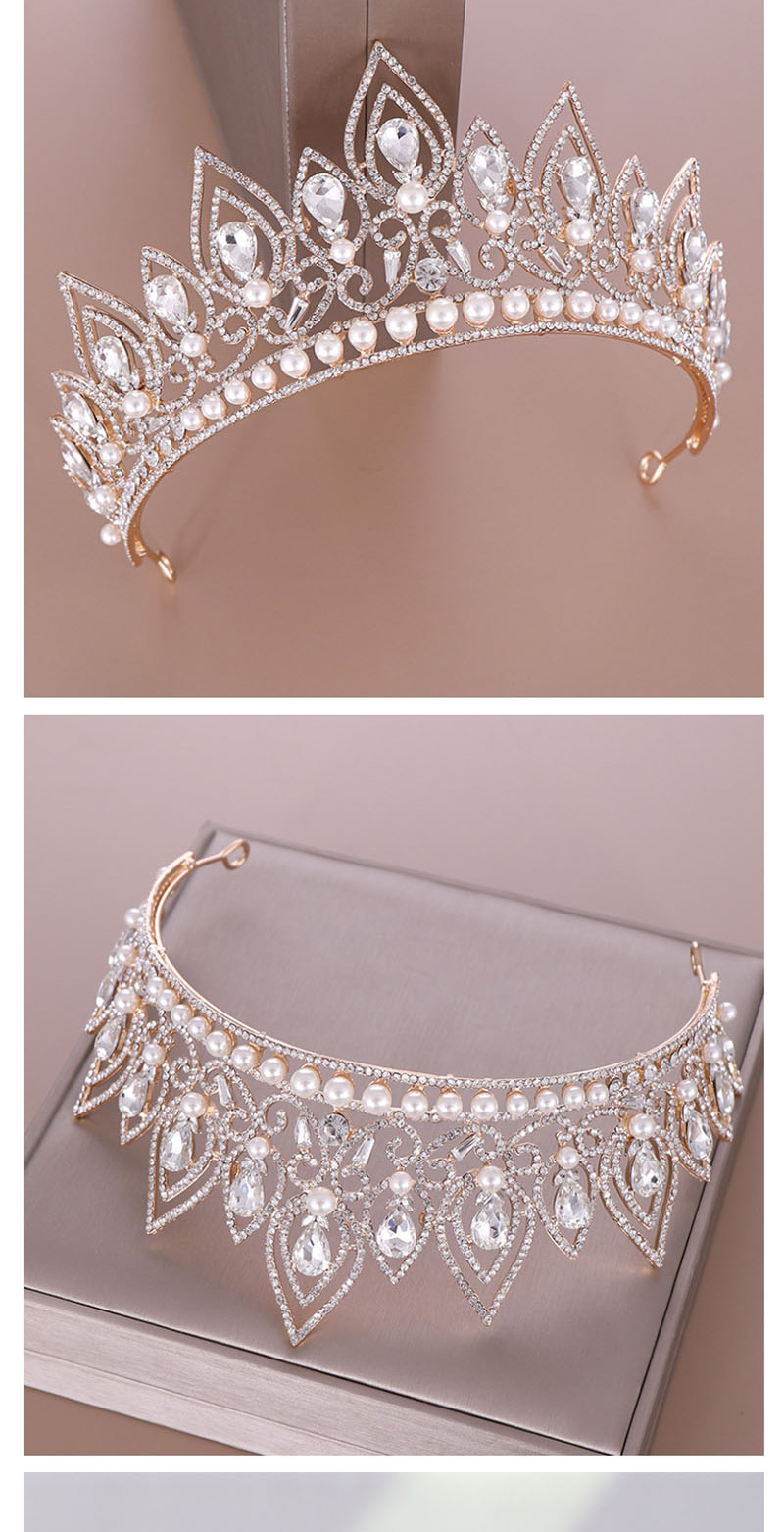 Fashion Gold Pearl Crown Crystal Headband,Head Band
