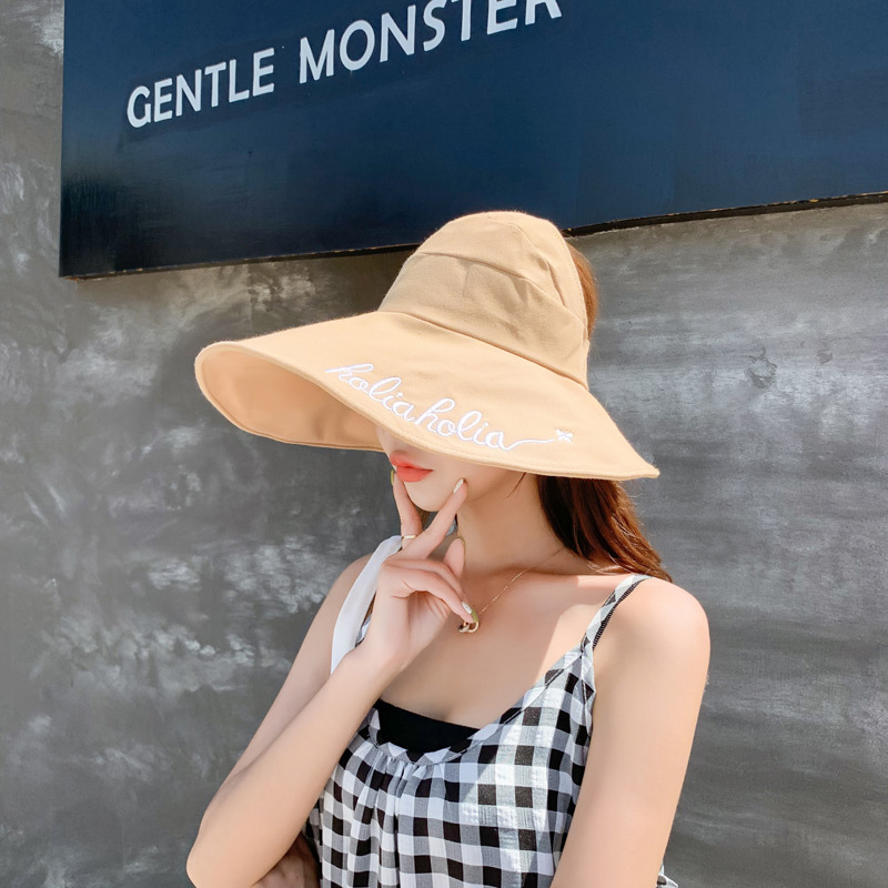 Fashion White Embroidered Letter Top Hat,Sun Hats