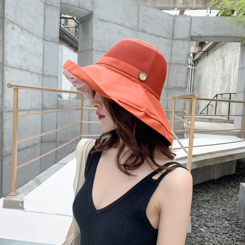 Fashion Double Orange Oversized Double-sided Fisherman Hat,Sun Hats