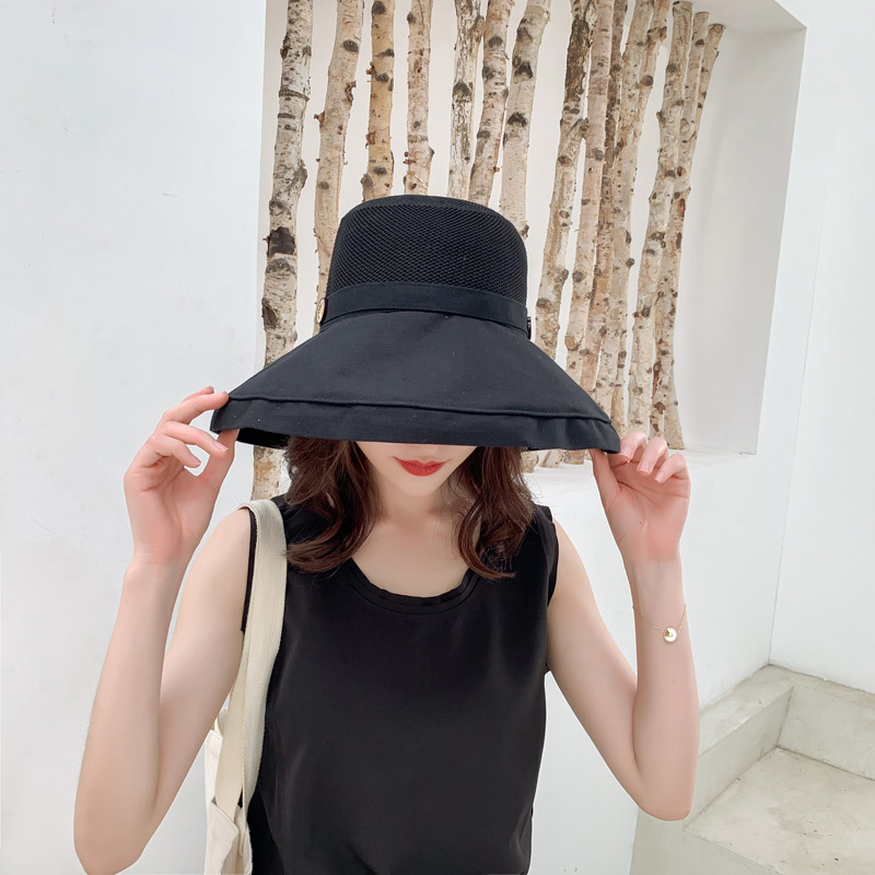 Fashion Single Layer Black Oversized Double-sided Fisherman Hat,Sun Hats