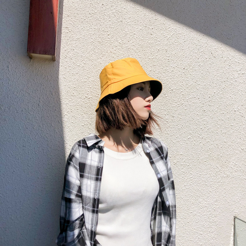 Fashion Yellow Black Double-sided Sun Hat,Sun Hats