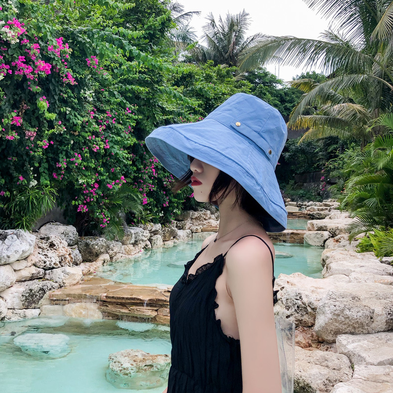 Fashion Lake Blue Rivet Visor,Sun Hats