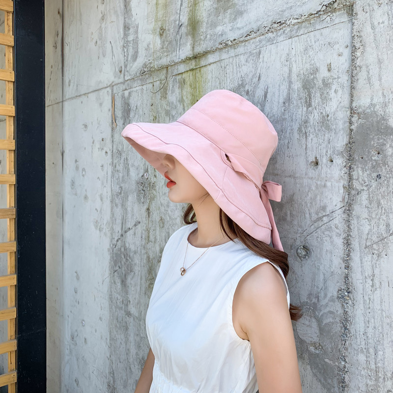 Fashion Pink Bow Big Fisherman Hat,Sun Hats