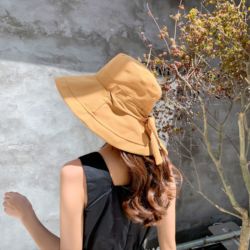 Fashion Black Bow Big Fisherman Hat,Sun Hats