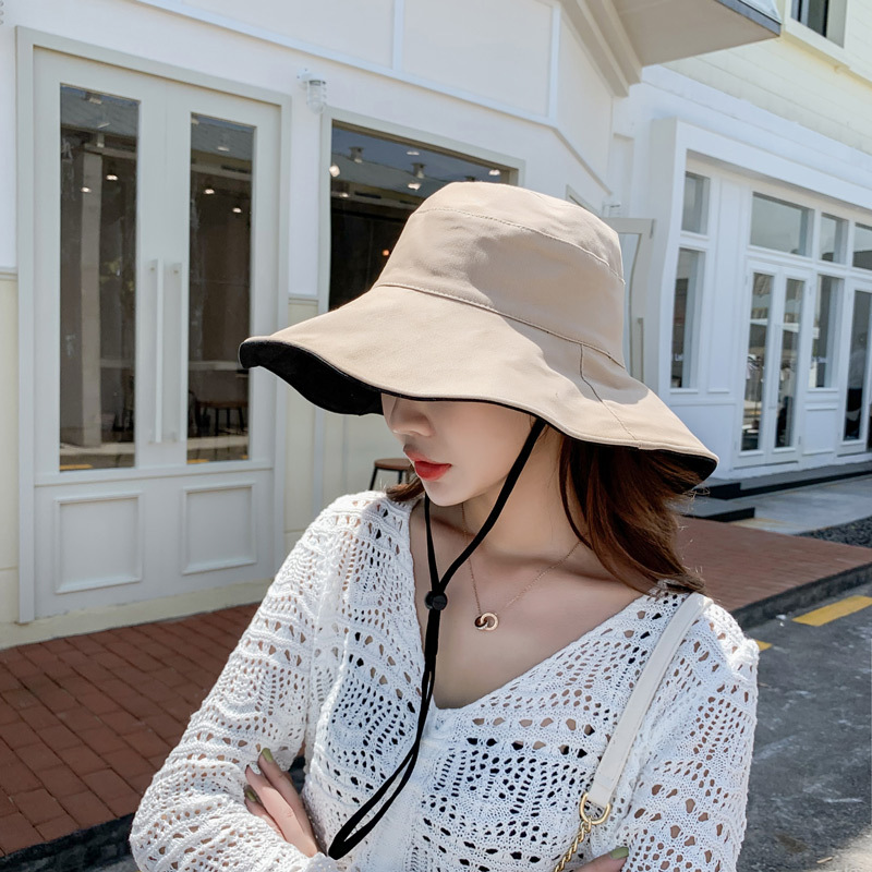 Fashion Black Beige Double-sided Hat Sun Hat,Sun Hats