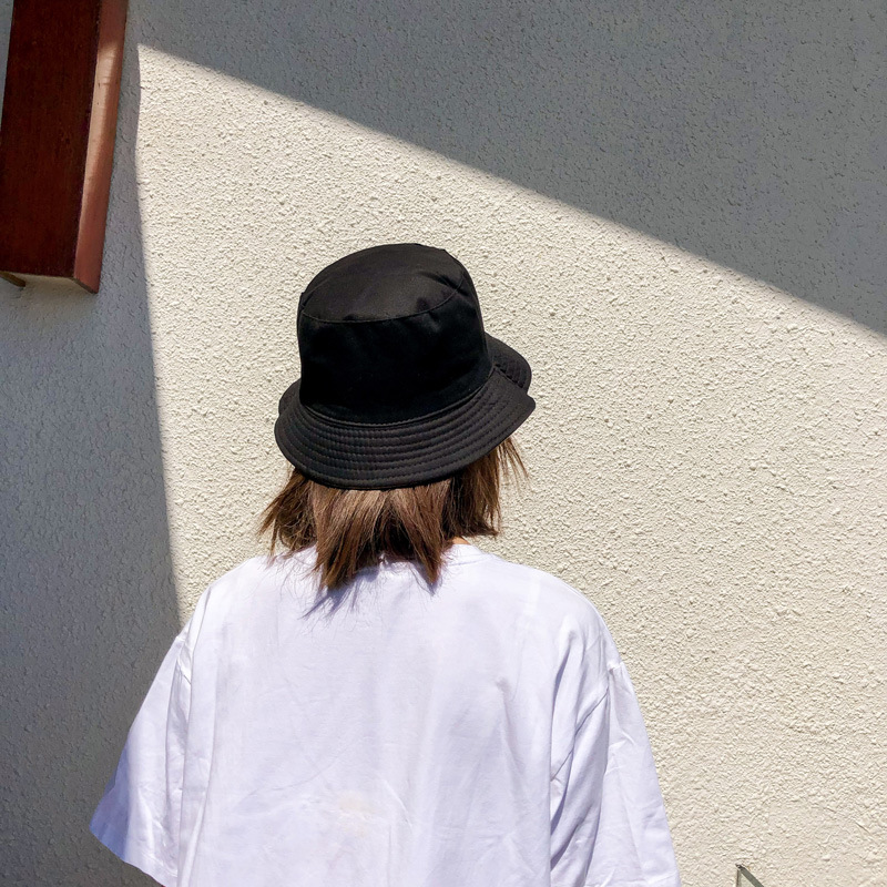 Fashion Less Yellow Black Embroidery Fisherman Hat,Sun Hats