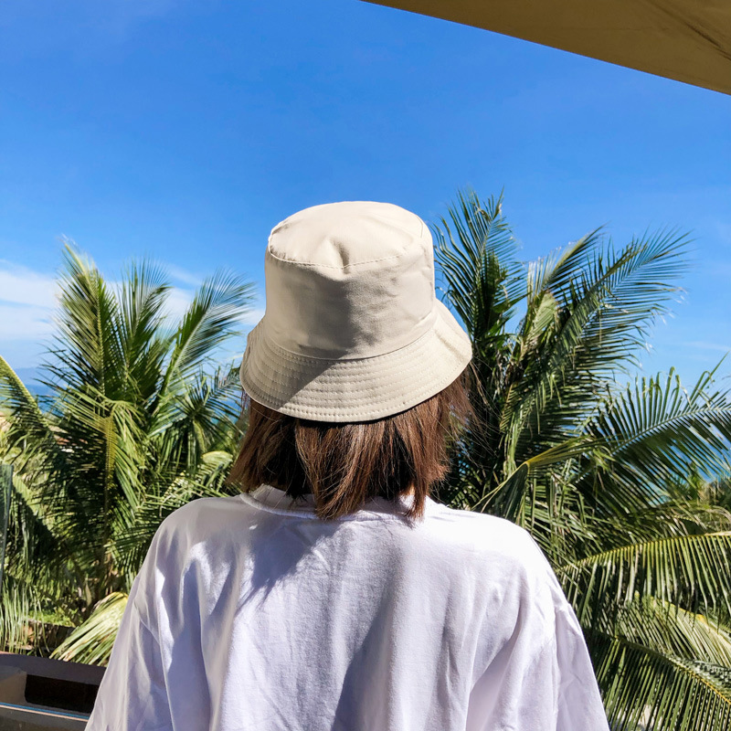 Fashion Powder Beige Double-sided Fisherman Hat,Sun Hats