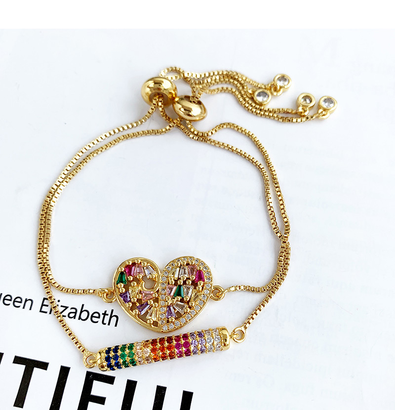 Fashion Gold Copper Inlay Zircon Love Bracelet,Bracelets