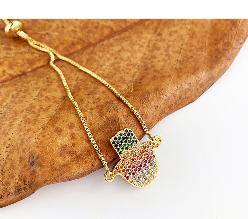 Fashion Gold Copper Inlay Zircon Geometric Bracelet,Bracelets