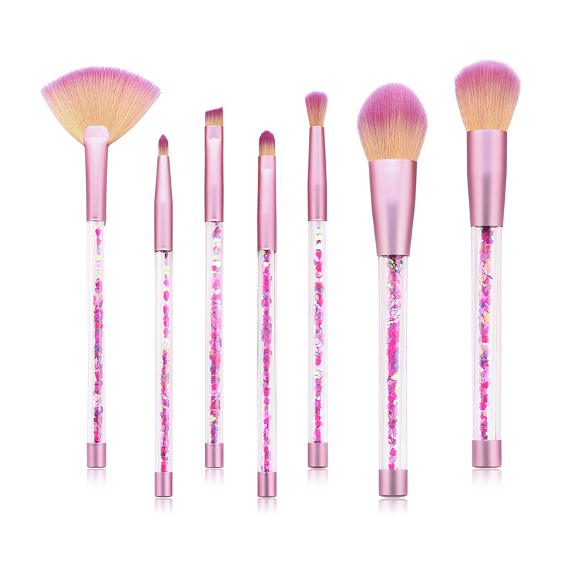 Fashion Pearl Powder 7 Sticks Of Sand And Yellow Purple Hair Makeup Brush,Beauty tools