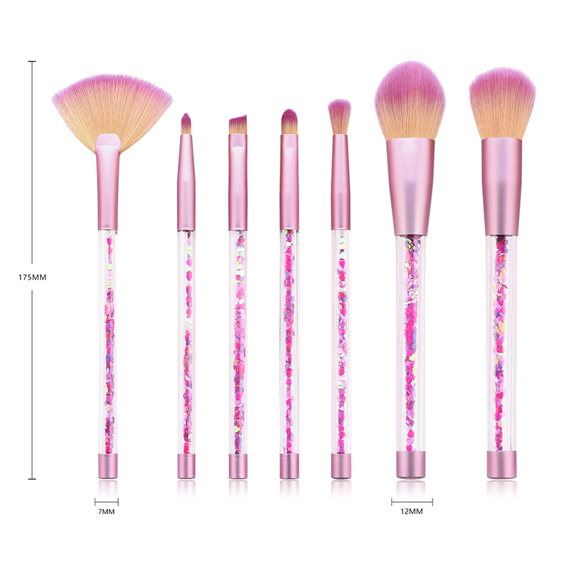 Fashion Pearl Powder 7 Sticks Of Sand And Yellow Purple Hair Makeup Brush,Beauty tools