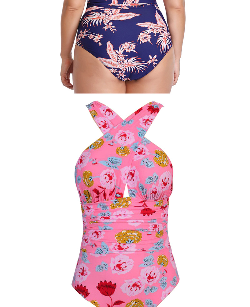 Fashion Foundation Printing Crossover Swimsuit,One Pieces
