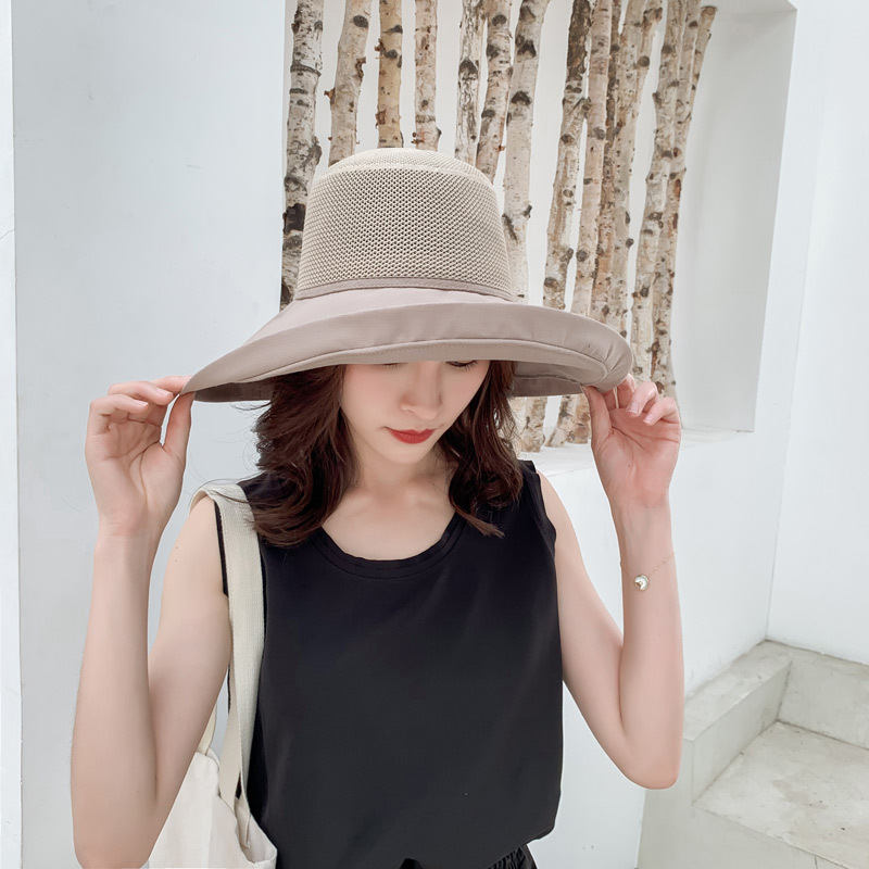 Fashion Creamy-white Foldable Big Hat Sun Hat,Sun Hats