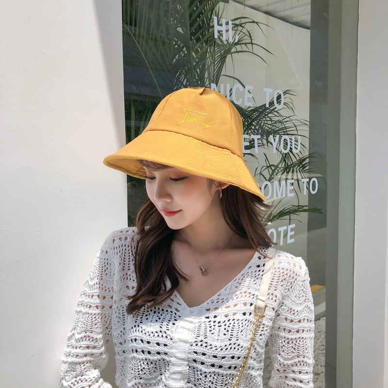 Fashion Yellow Letter Fisherman Hat,Sun Hats