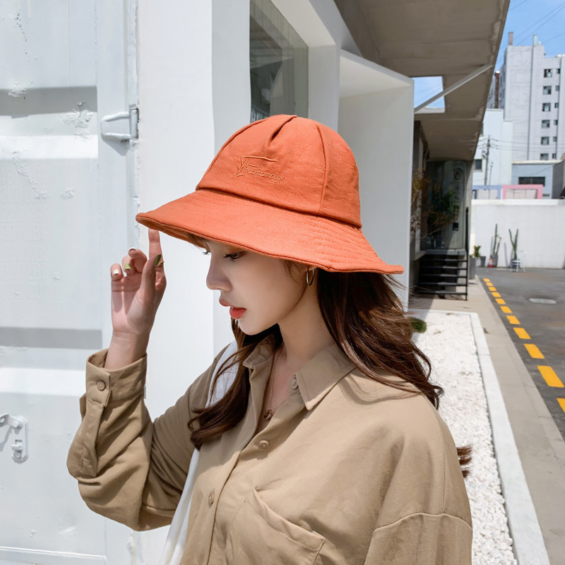 Fashion Orange Letter Fisherman Hat,Sun Hats