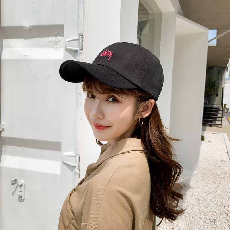 Fashion Black Red Embroidered Letter Baseball Cap,Sun Hats