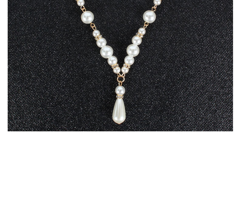 Fashion Gold Imitation Pearl-encrusted Alloy Drop Necklace,Pendants