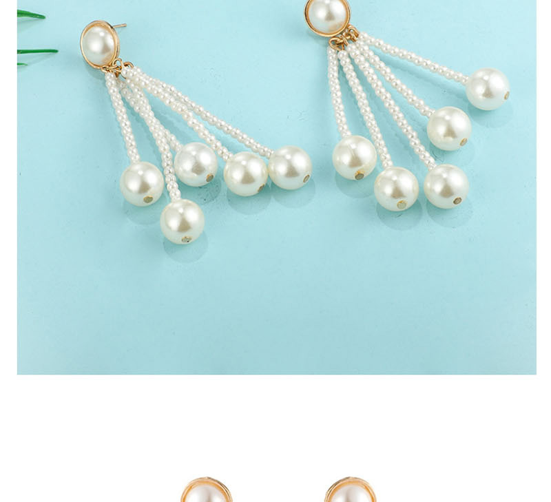 Fashion White Pearl Tassel Earrings,Drop Earrings
