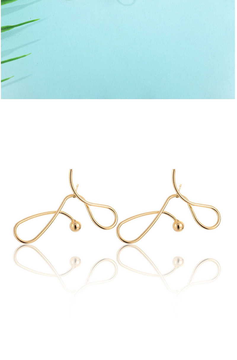 Fashion Gold Alloy Irregularly Twisted Geometric Earrings,Stud Earrings