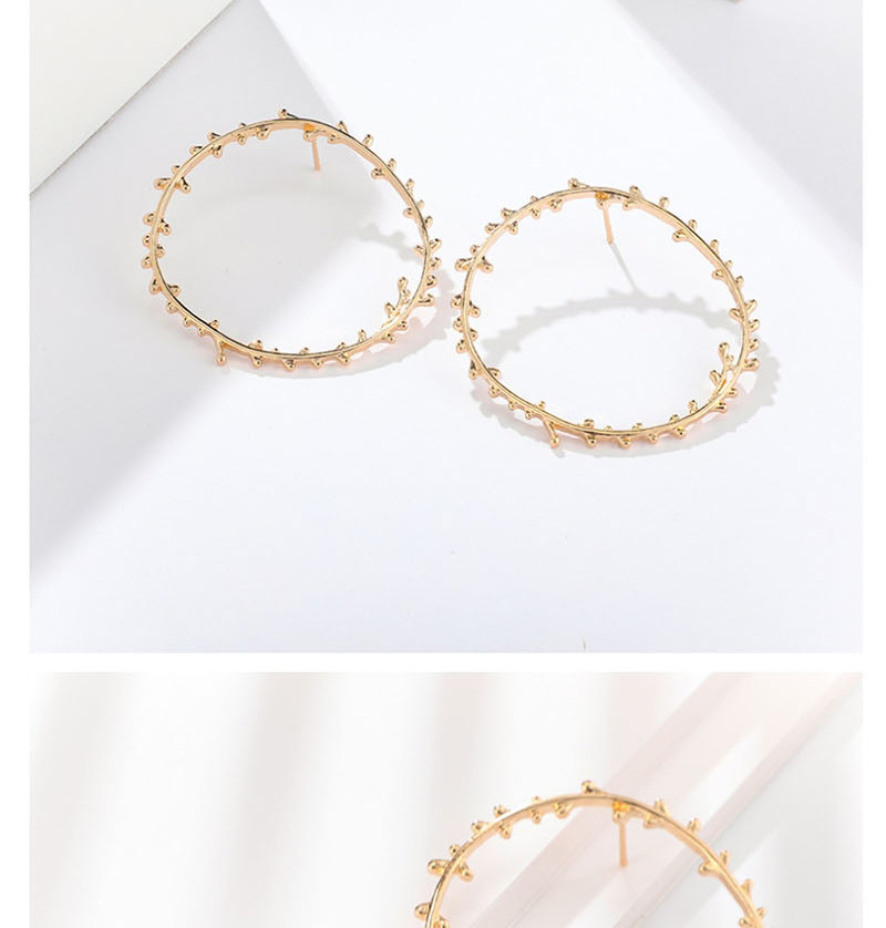 Fashion Gold Irregular Circle Leaf Alloy Stud Earrings,Stud Earrings