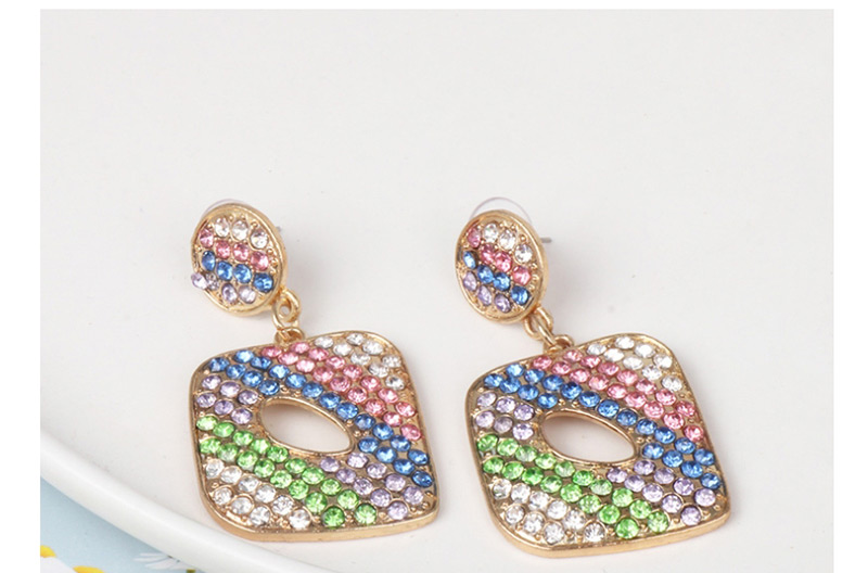 Fashion Light Color Diamond C-shaped Earrings,Drop Earrings