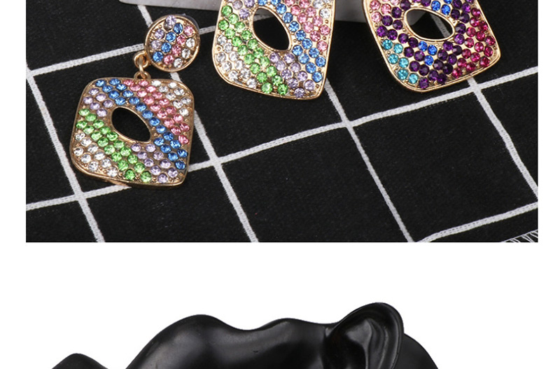 Fashion Light Color Diamond C-shaped Earrings,Drop Earrings
