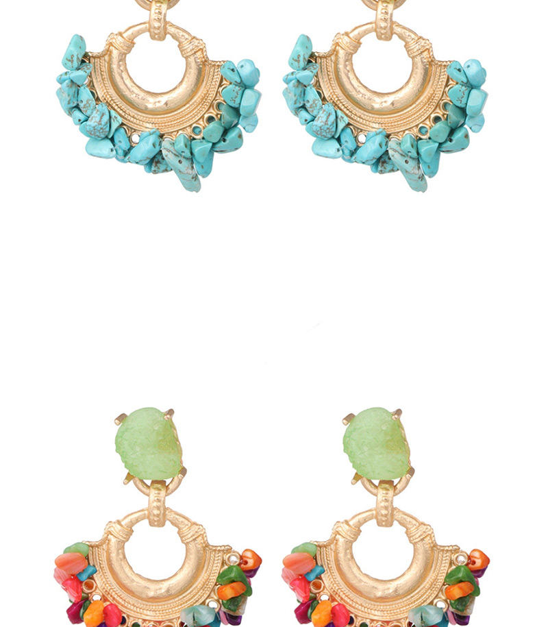 Fashion Color Texture Stone Tassel Geometric Earrings,Drop Earrings