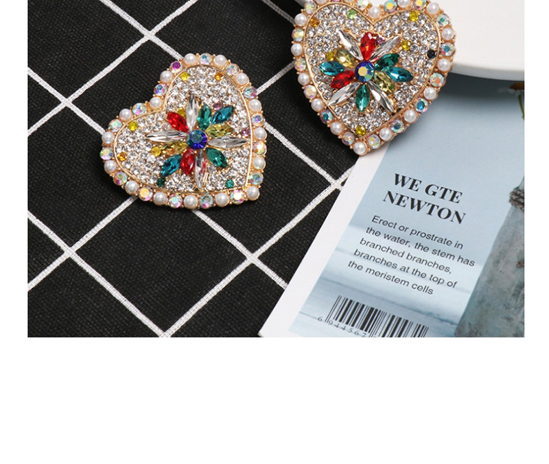 Fashion Color Love Diamond Stud Earrings,Stud Earrings