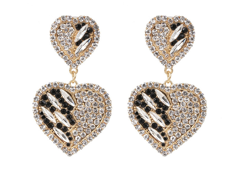 Fashion Red Heart-shaped Diamond Stud Earrings,Drop Earrings