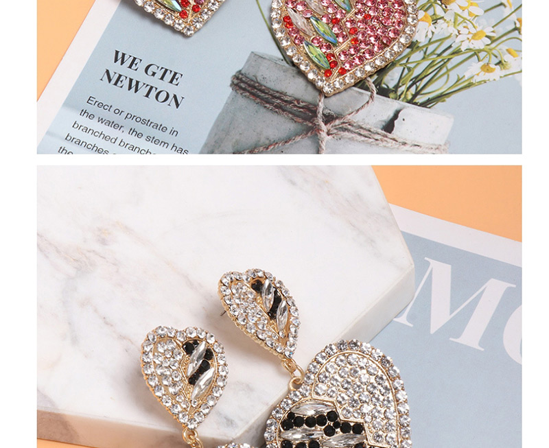 Fashion White Heart-shaped Diamond Stud Earrings,Drop Earrings