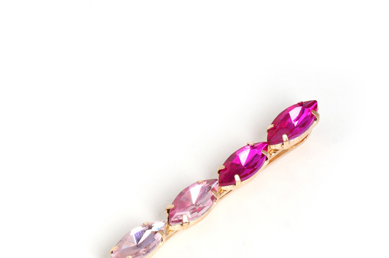Fashion Pink One-line Diamond Hairpin,Hairpins
