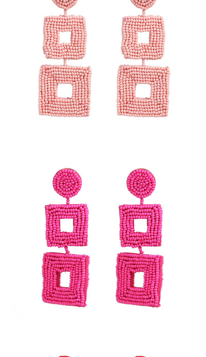 Fashion Light Pink Beizhu Geometric Earrings,Drop Earrings