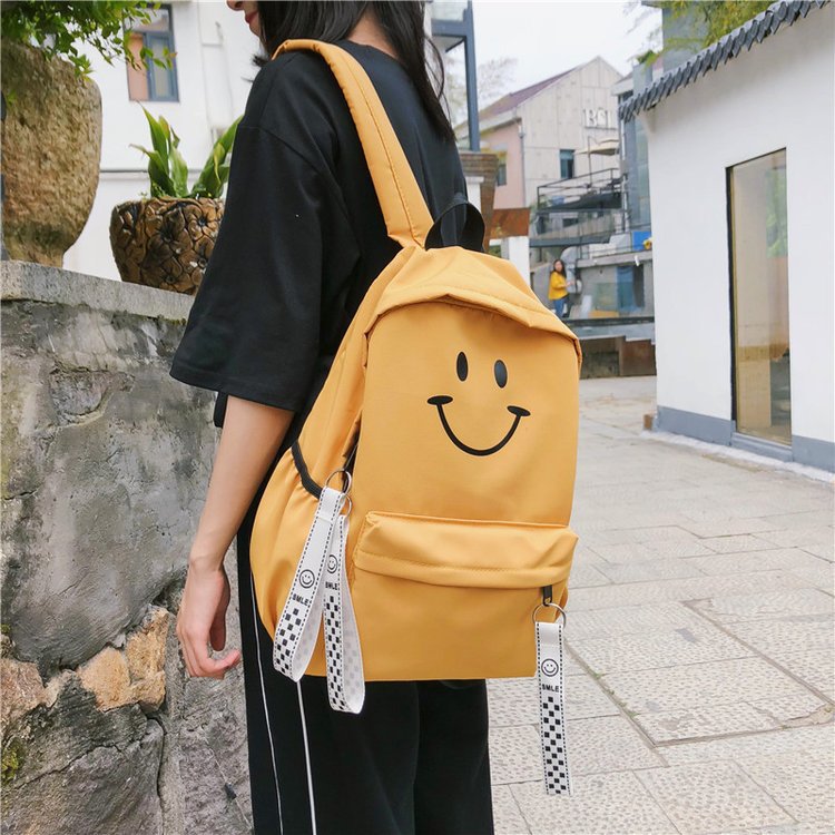Fashion Yellow Cartoon Smiling Backpack,Backpack