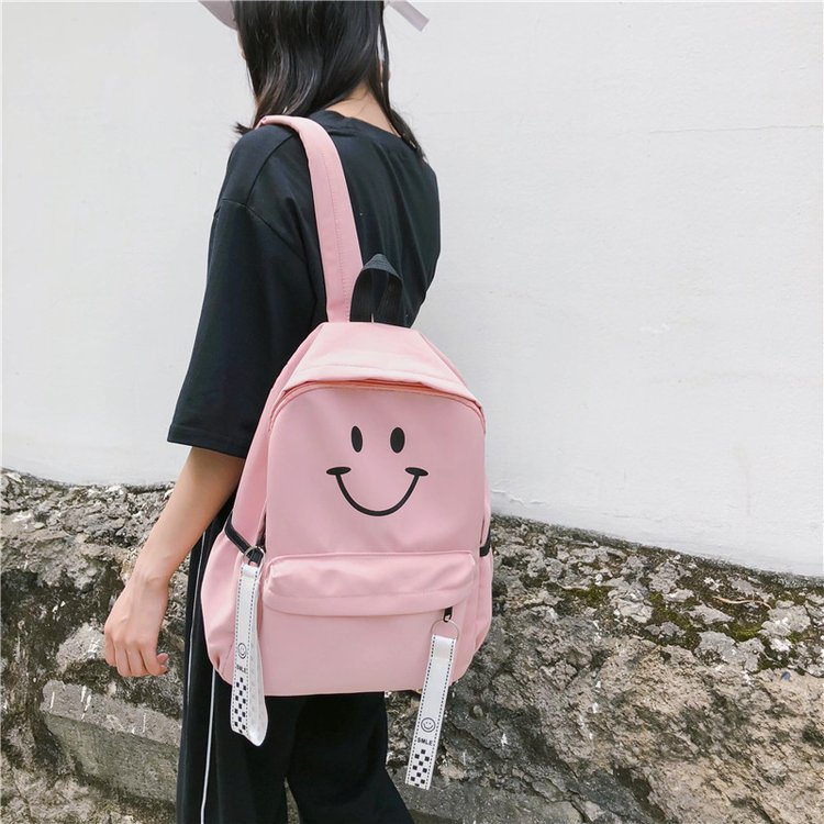 Fashion Pink Cartoon Smiling Backpack,Backpack