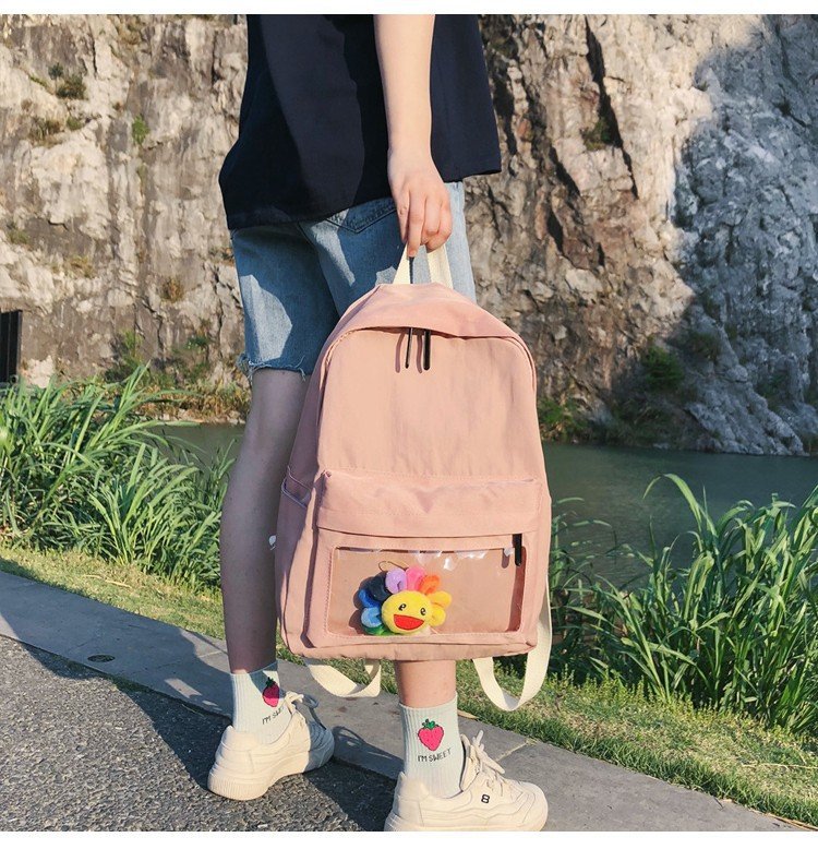 Fashion Light Grey Transparent Sun Flower Bag,Backpack