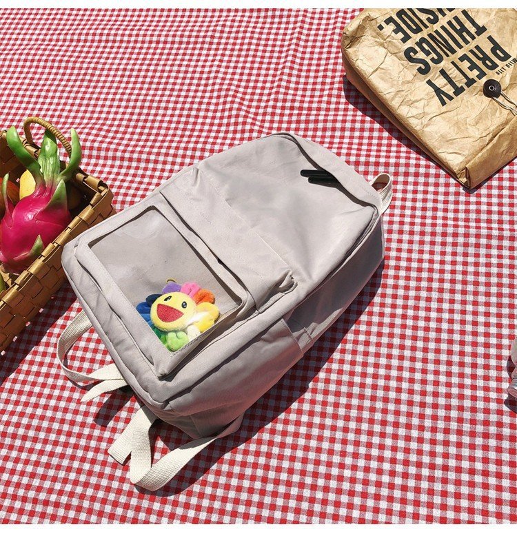 Fashion Light Grey Transparent Sun Flower Bag,Backpack