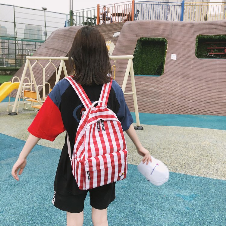 Fashion Red Lollipop Plaid Backpack,Backpack