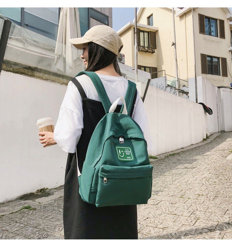 Fashion Green Solid Color Bag,Backpack