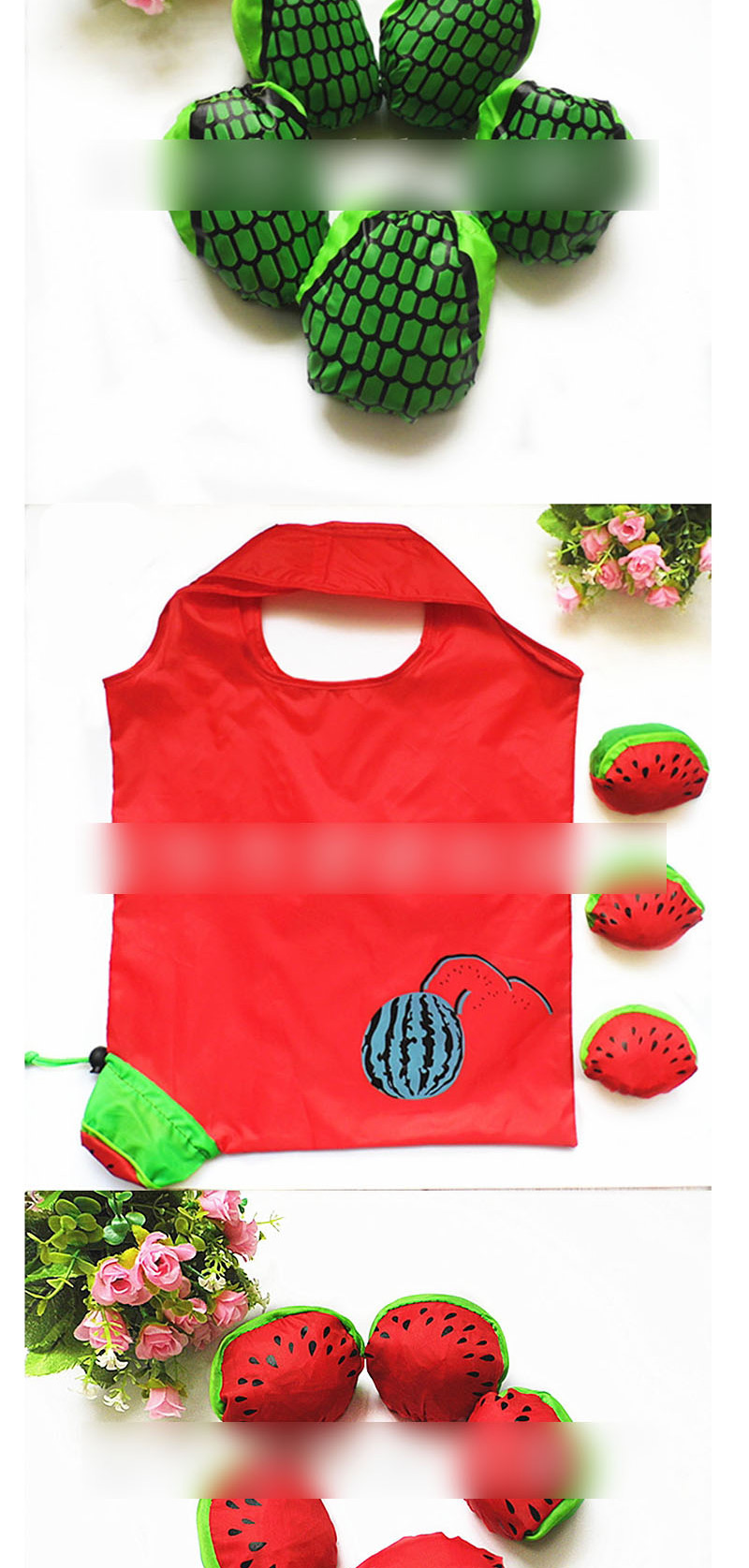 Fashion Carrot Polyester Folded Fruit Green Bag Shopping Bag,Handbags