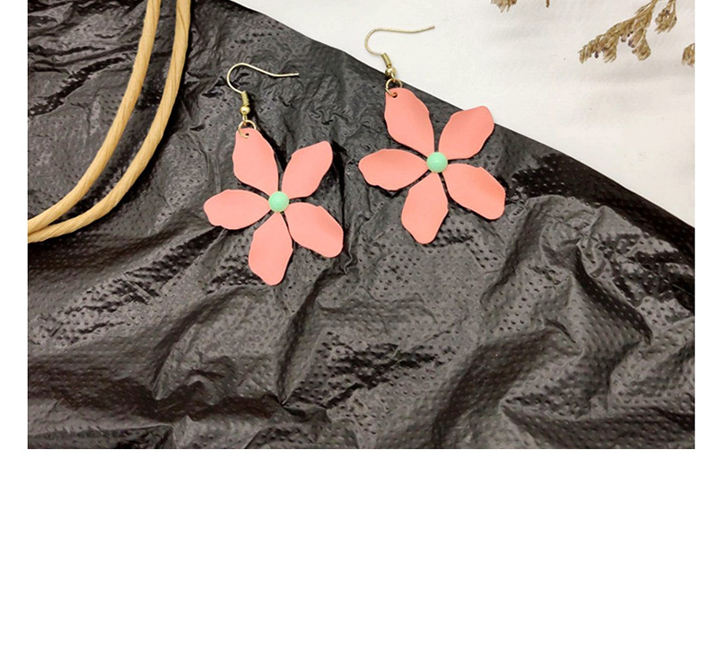 Fashion Pink Contrast Flower Earrings,Drop Earrings