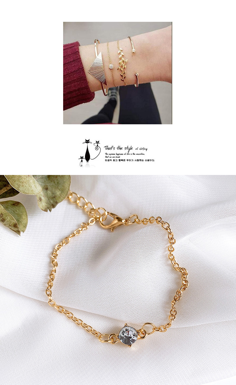 Fashion Gold Alloy Triangle Willow Bracelet Four-piece,Fashion Bracelets