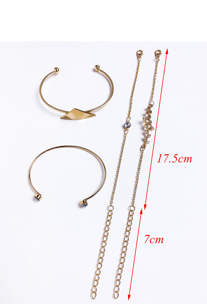 Fashion Gold Alloy Triangle Willow Bracelet Four-piece,Fashion Bracelets