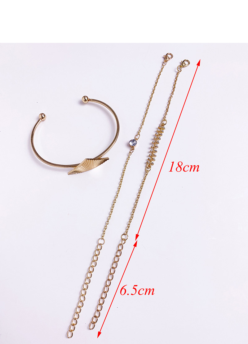 Fashion Gold Alloy Willow Triangle Bracelet Three-piece Set,Fashion Bracelets