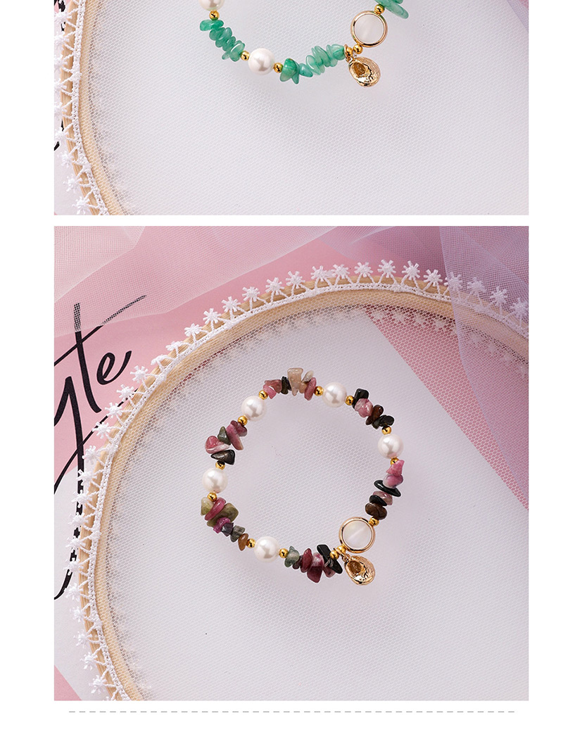 Fashion Color Natural Stone Crystal Shaped Irregular Shell Pearl Conch Bracelet,Fashion Bracelets