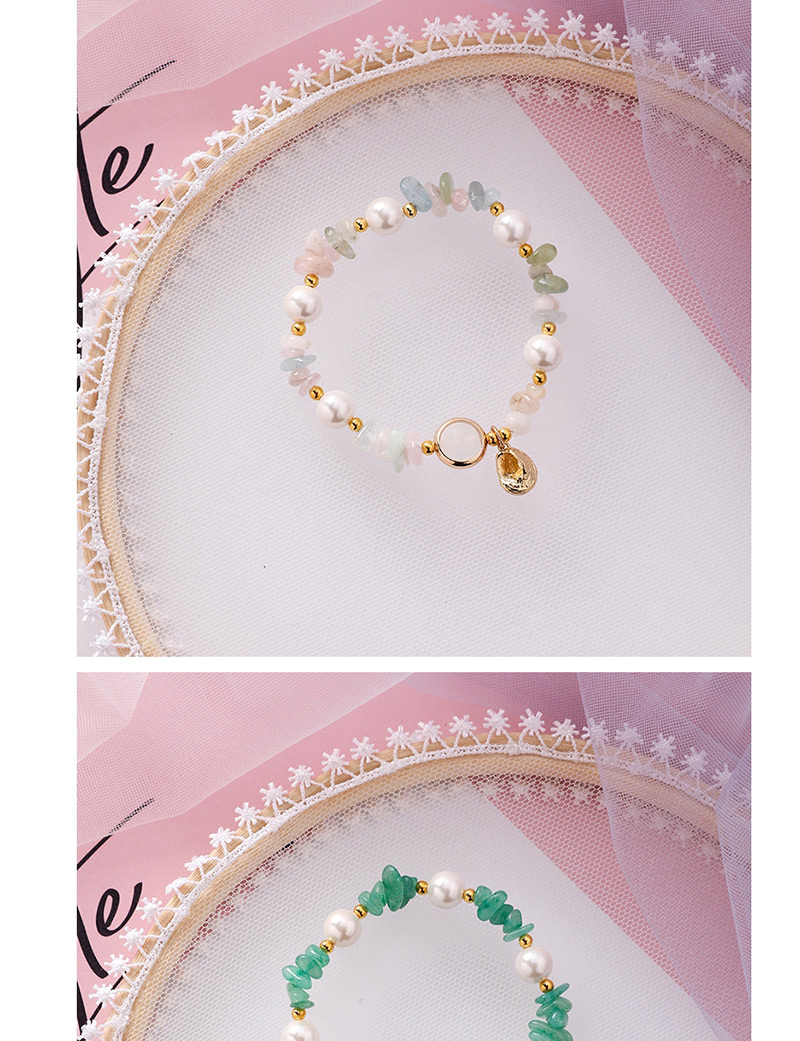 Fashion Color Natural Stone Crystal Shaped Irregular Shell Pearl Conch Bracelet,Fashion Bracelets