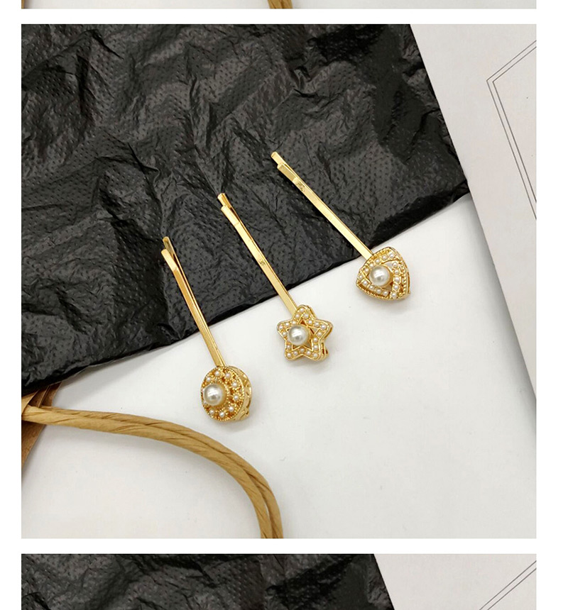 Fashion Gold Pearl-studded Hair Clip,Hairpins