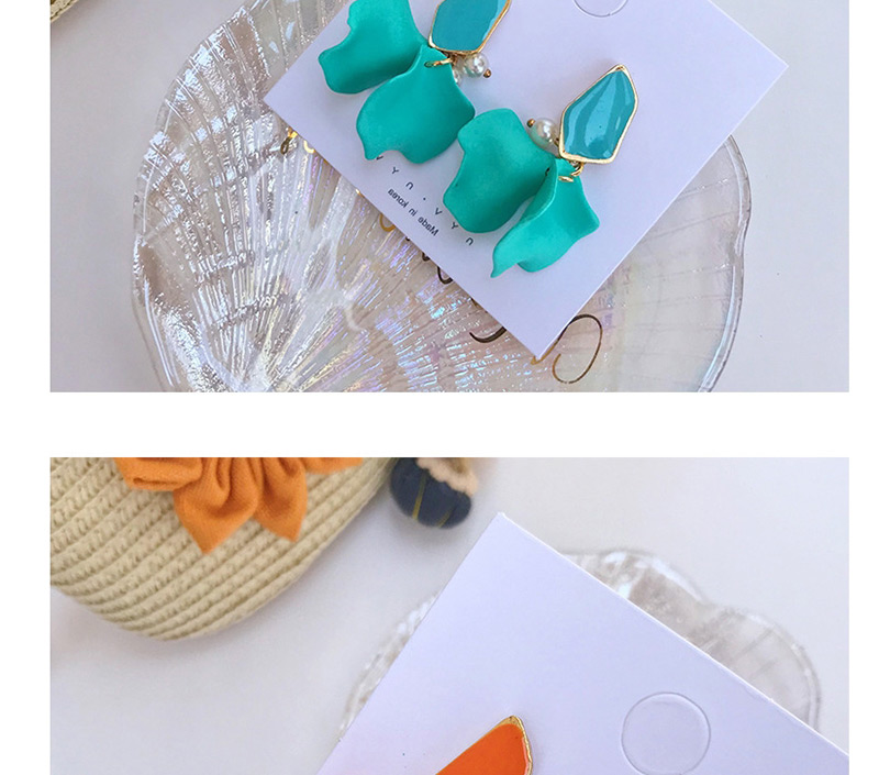 Fashion Orange Stitching Petals Earrings,Drop Earrings