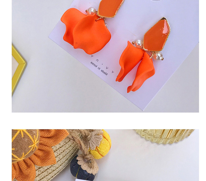 Fashion Orange Stitching Petals Earrings,Drop Earrings